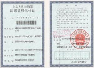 Organization Code Certificate